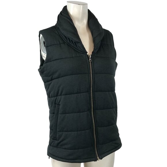 COLUMBIA ~ WOMENS MEDIUM ~ GRAY QUILTED FULL ZIP VEST WITH COLLAR - Picture 1 of 7